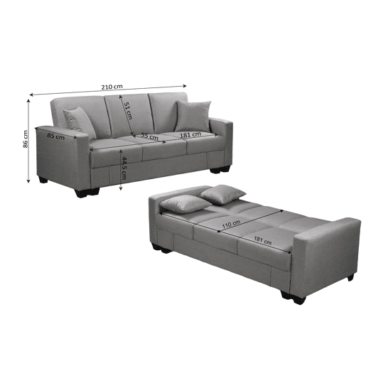 Sofá Cama Keyla, com Baú Sofá Cama Keyla, com Baú