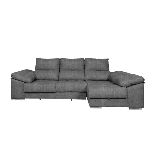 Sofá-cama Yago Chaise Longue. Poltrona reclinável, com Arcon + 2 pufes