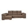 Sofá-cama Yago Chaise Longue. Poltrona reclinável, com Arcon + 2 pufes
