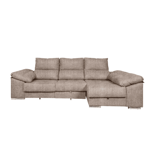 Sofá-cama Yago Chaise Longue. Poltrona reclinável, com Arcon + 2 pufes