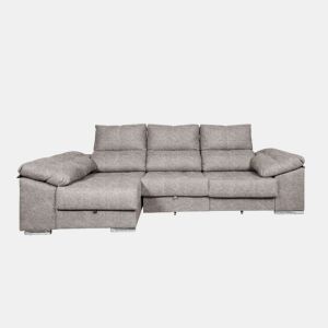 Sofá-cama Yago Chaise Longue. Poltrona reclinável, com Arcon + 2 pufes