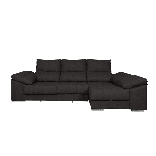 Sofá-cama Yago Chaise Longue. Poltrona reclinável, com Arcon + 2 pufes