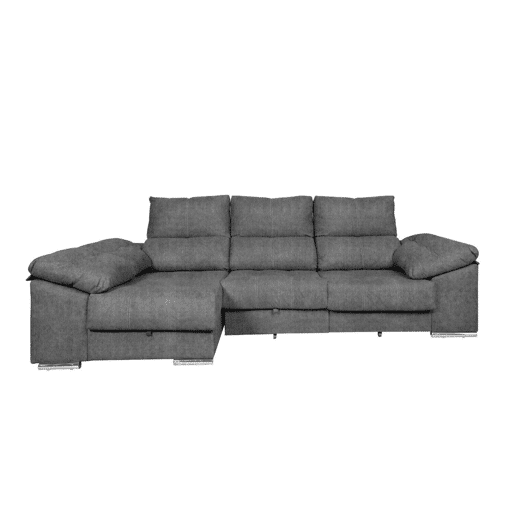 Sofá-cama Yago Chaise Longue. Poltrona reclinável, com Arcon + 2 pufes