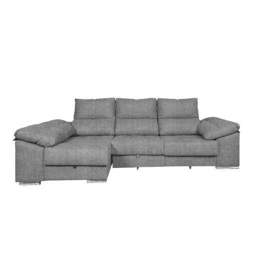 Sofá-cama Yago Chaise Longue. Poltrona reclinável, com Arcon + 2 pufes