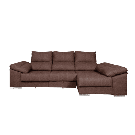 Sofá-cama Yago Chaise Longue. Poltrona reclinável, com Arcon + 2 pufes