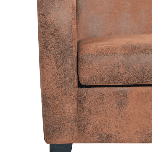 vidaXL Conjunto de sofás 2 pcs camurça artificial castanho vidaXL Conjunto de sofás 2 pcs camurça artificial castanho