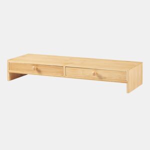 Suporte para monitor Hallstahammar com 2 gavetas em bambu 56x18x10cm - Natural en.casa