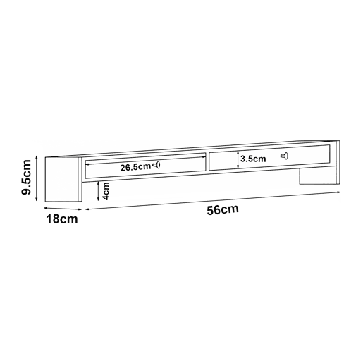 Suporte para monitor Hallstahammar com 2 gavetas em bambu 56x18x10cm - Natural en.casa