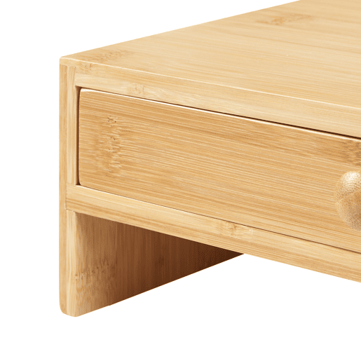 Suporte para monitor Hallstahammar com 2 gavetas em bambu 56x18x10cm - Natural en.casa