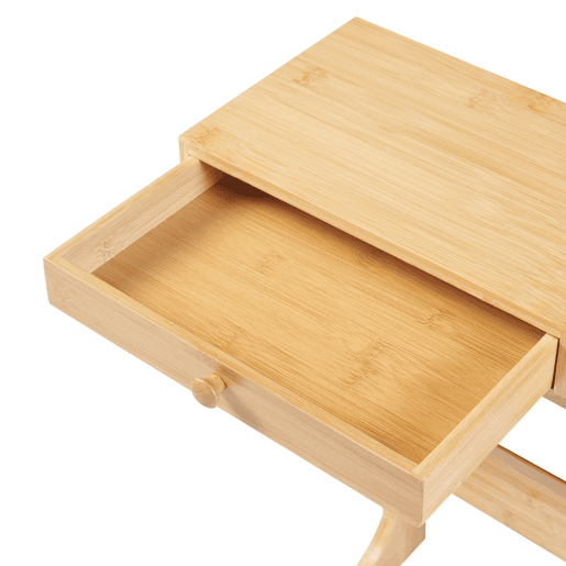 Suporte para monitor Hallstahammar com 2 gavetas em bambu 56x18x10cm - Natural en.casa