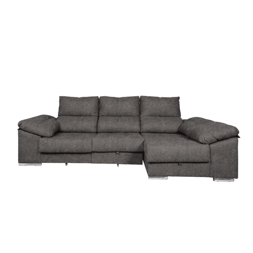 Sofá-cama Yago Chaise Longue. Poltrona reclinável, com Arcon + 2 pufes