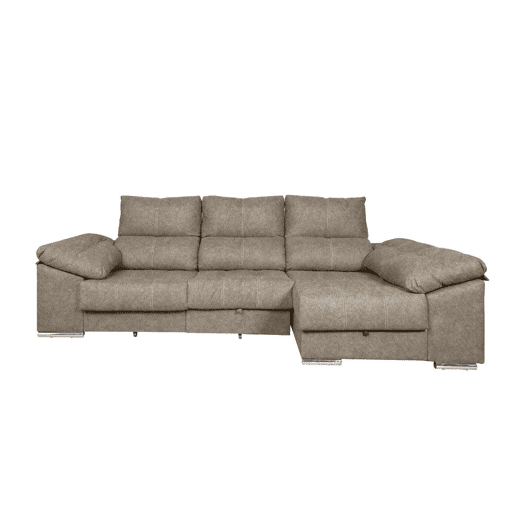 Sofá-cama Yago Chaise Longue. Poltrona reclinável, com Arcon + 2 pufes