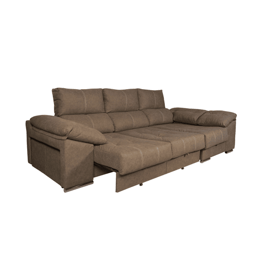 Sofá-cama Yago Chaise Longue. Poltrona reclinável, com Arcon + 2 pufes