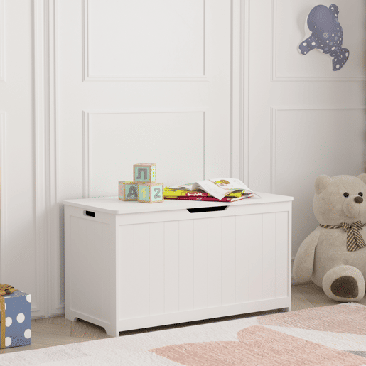 Baú de brinquedos Podek 80x40x44,5 cm - Branco en.casa