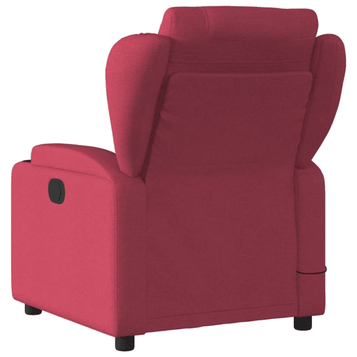 vidaXL Poltrona de massagens reclinável tecido vermelho tinto vidaXL Poltrona de massagens reclinável tecido vermelho tinto