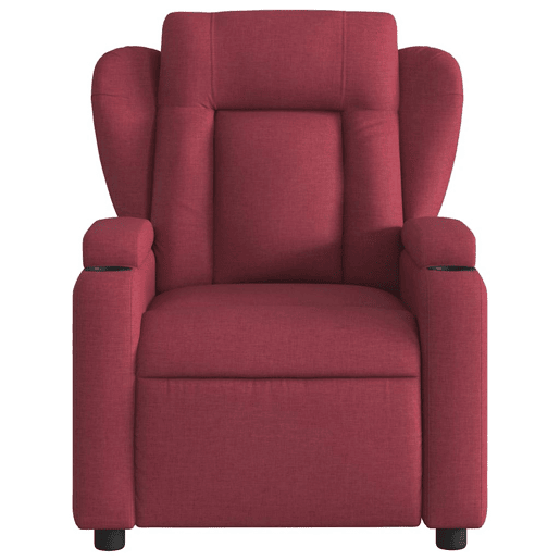 vidaXL Poltrona de massagens reclinável tecido vermelho tinto vidaXL Poltrona de massagens reclinável tecido vermelho tinto