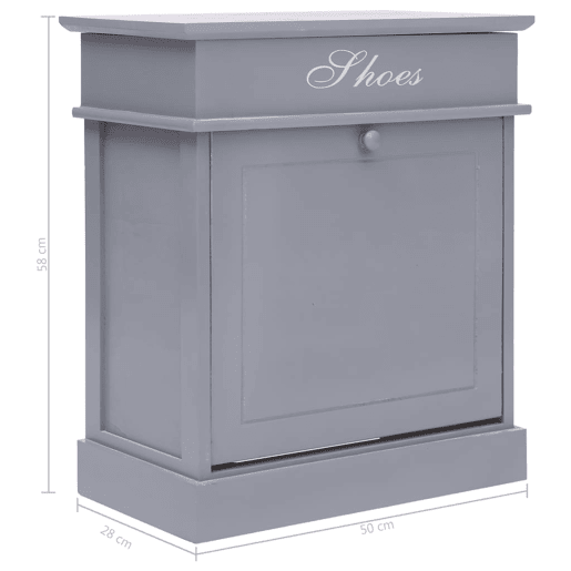 vidaXL Sapateira 50x28x58 cm madeira de paulownia cinzento vidaXL Sapateira 50x28x58 cm madeira de paulownia cinzento