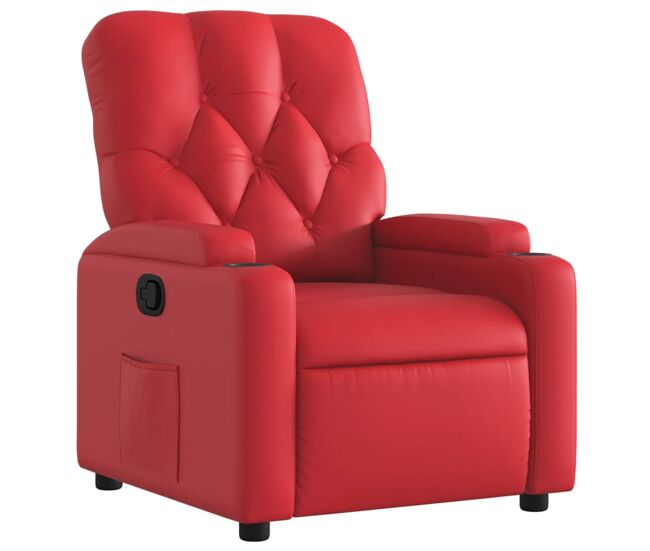 Vidaxl sillón reclinable de cuero sintético rojo