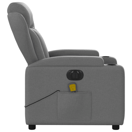 vidaXL Poltrona reclinável de massagens elétrica tecido cinza-escuro vidaXL Poltrona reclinável de massagens elétrica tecido cinza-escuro