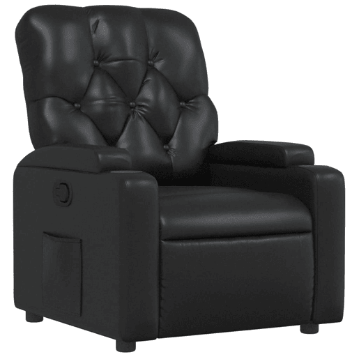 vidaXL Poltrona reclinável couro artificial preto vidaXL Poltrona reclinável couro artificial preto