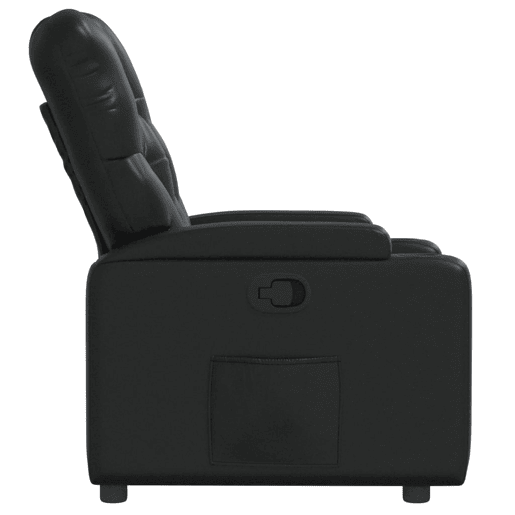 vidaXL Poltrona reclinável couro artificial preto vidaXL Poltrona reclinável couro artificial preto