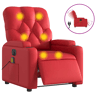 vidaXL Poltrona massagens reclinável elétrica couro artif. vermelho