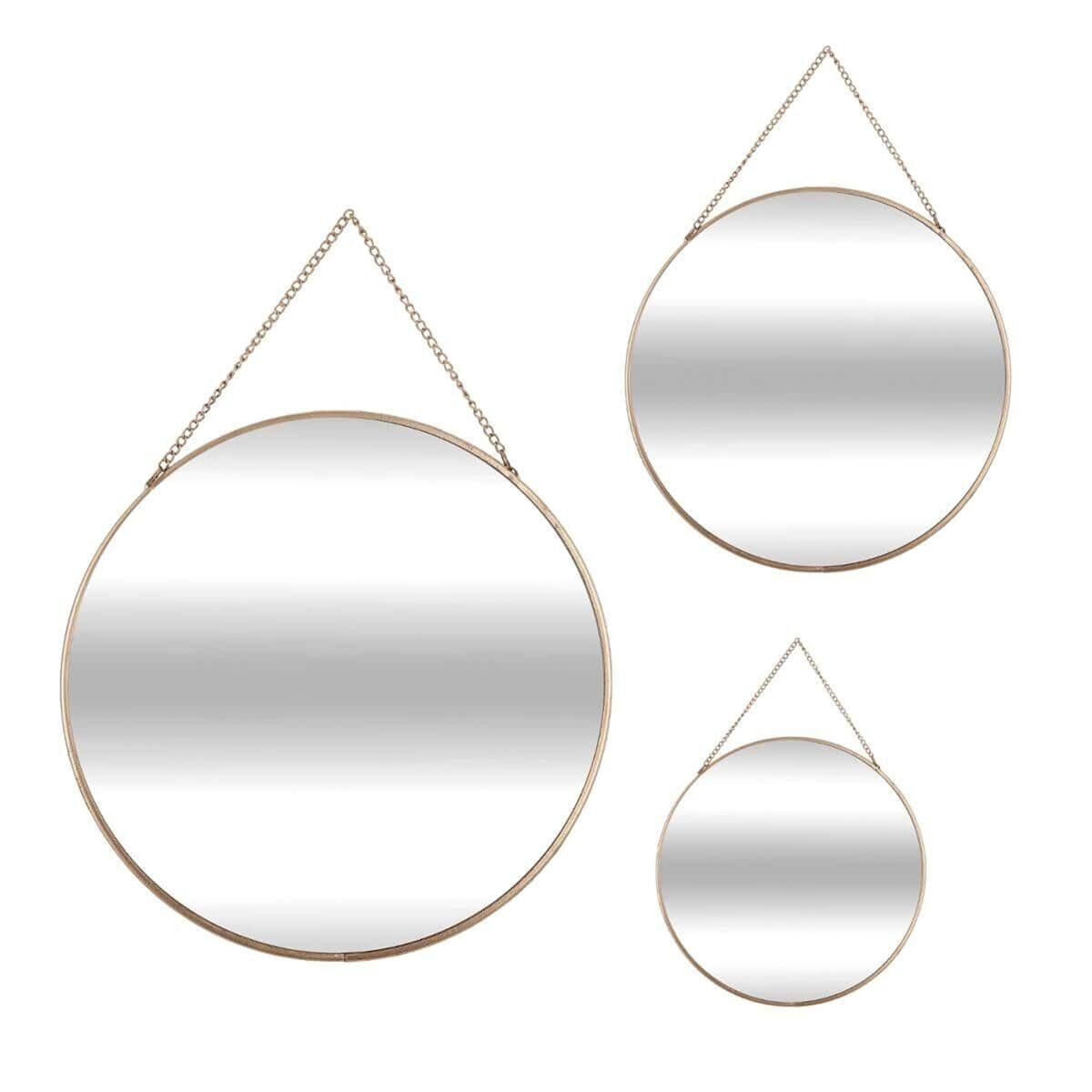 Well home set de 3 espejos redondos con cadena