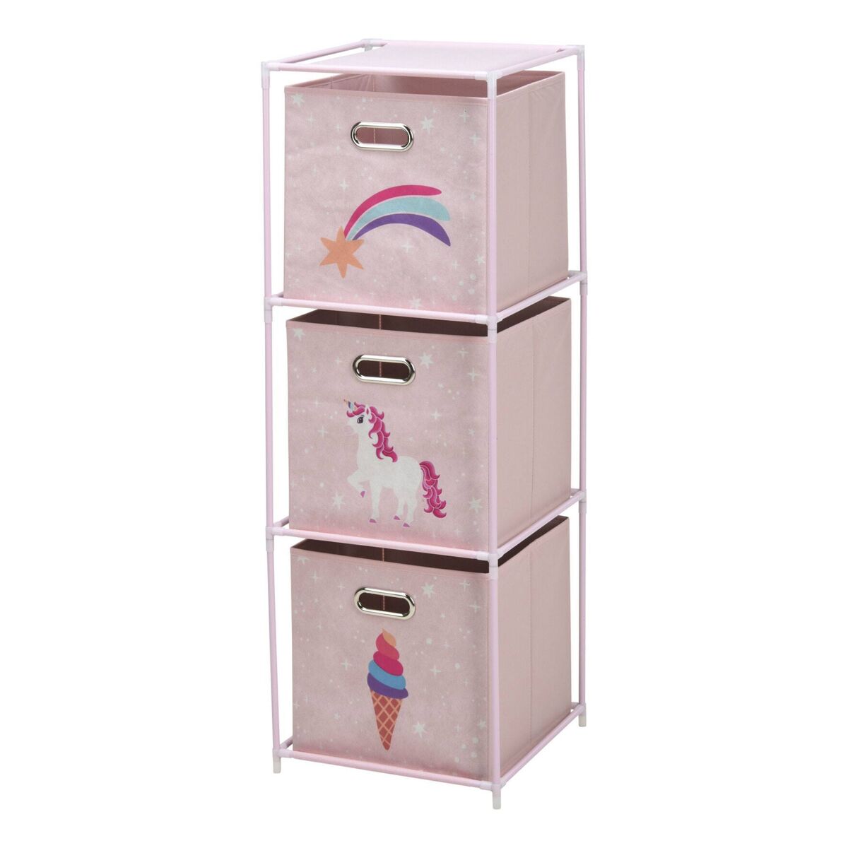 Well home estanteria cajonera de 3 estantes en metal