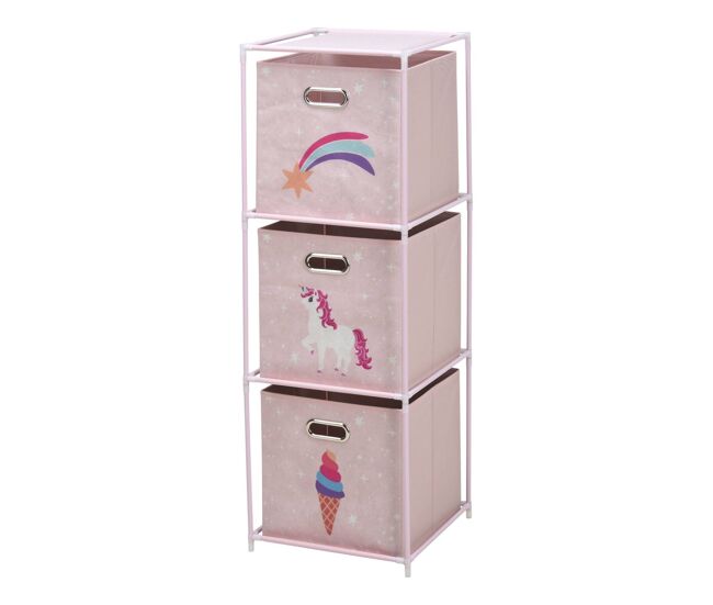 Well home estanteria cajonera de 3 estantes en metal