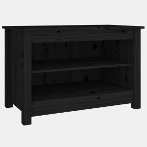 vidaXL Banco sapateira 70x38x45,5 cm pinho maciço preto