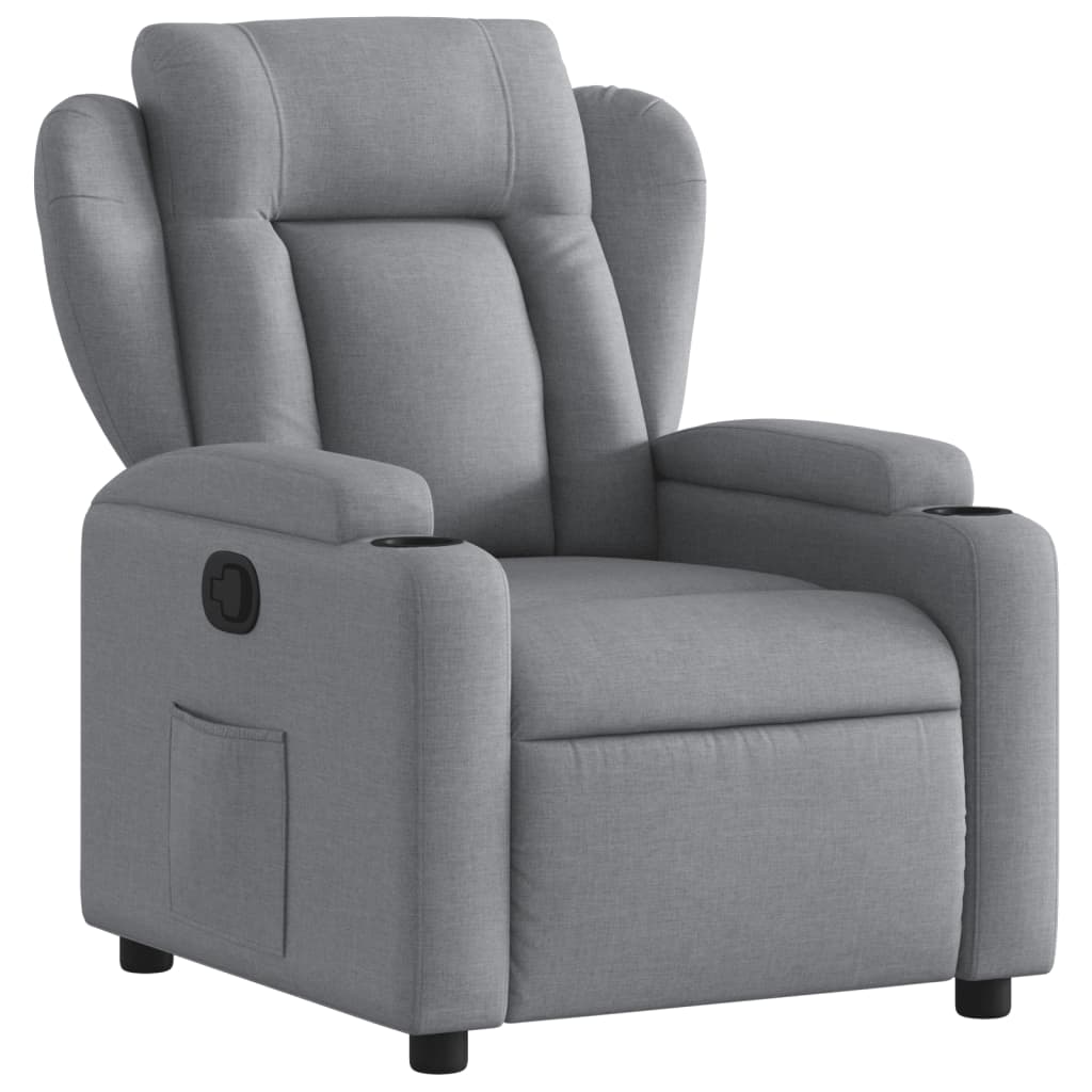 Vidaxl sillón reclinable de tela gris claro