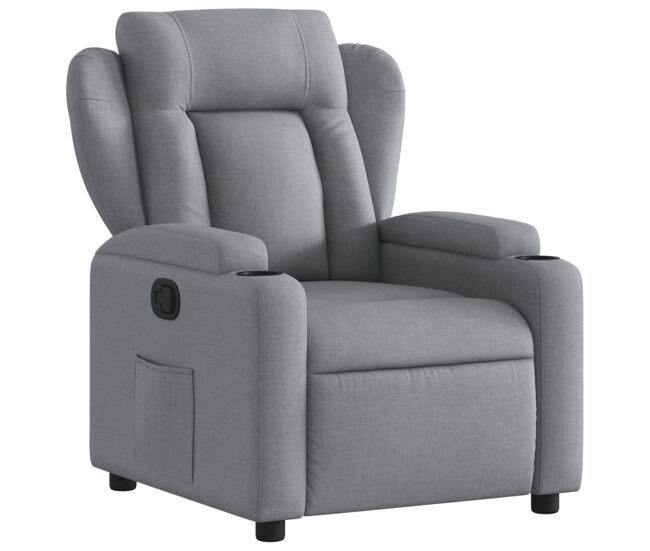 Vidaxl sillón reclinable de tela gris claro