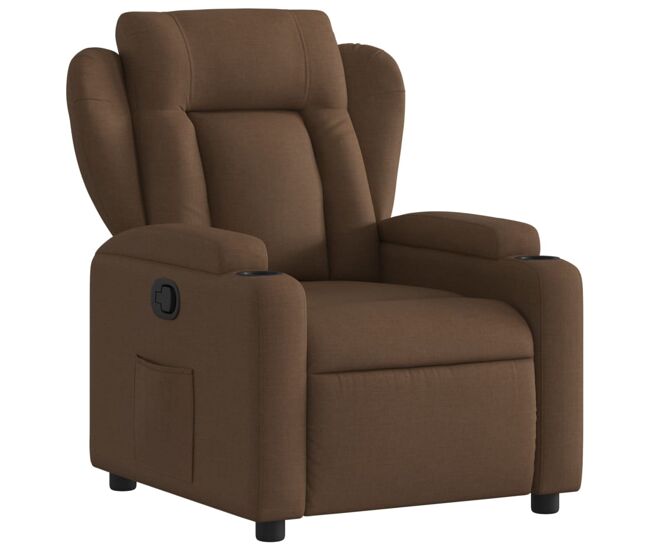 Vidaxl sillón reclinable de tela marrón