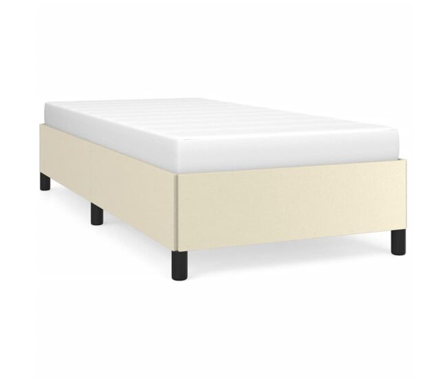 Estructura de cama cuero sintético color crema 80x200 cm