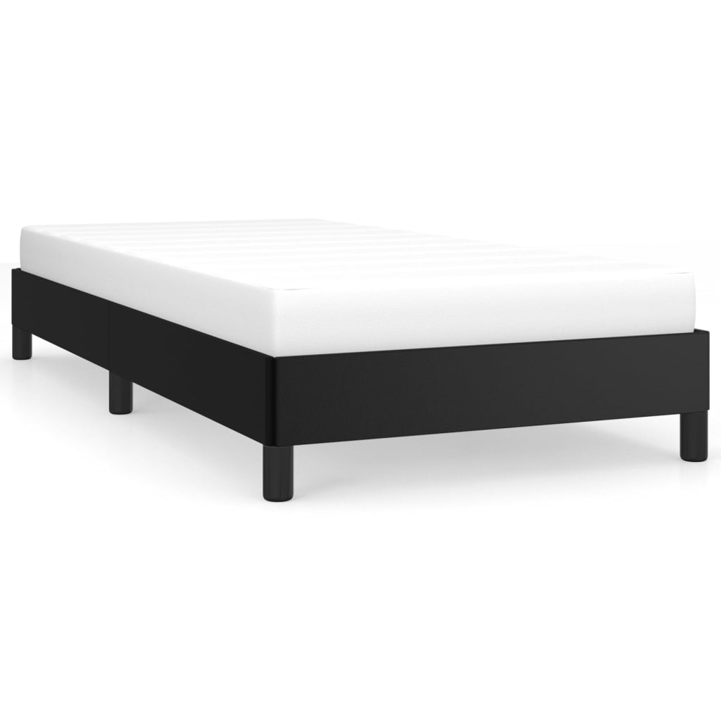 Estructura de cama de cuero sintético negro 90x200 cm