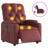 vidaXL Poltrona massagens reclin. elétrica couro artif. vermelho-tinto