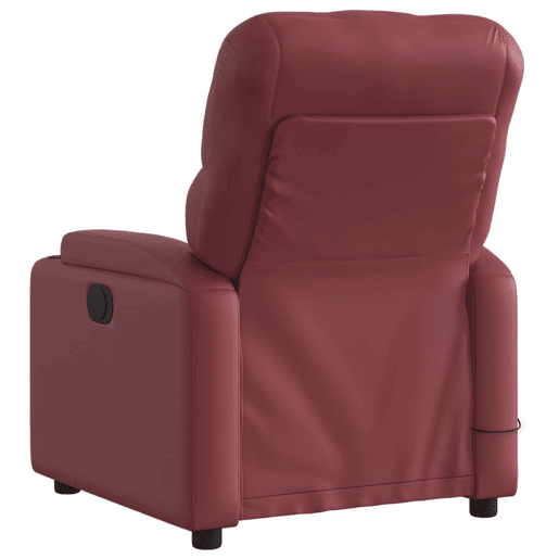 vidaXL Poltrona massagens reclin. elétrica couro artif. vermelho-tinto