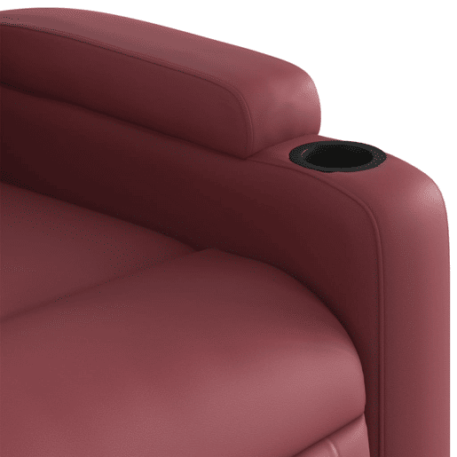 vidaXL Poltrona massagens reclin. elétrica couro artif. vermelho-tinto