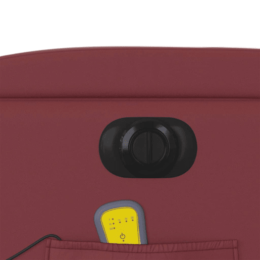 vidaXL Poltrona massagens reclin. elétrica couro artif. vermelho-tinto