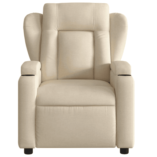 vidaXL Poltrona reclinável elétrica tecido cor creme