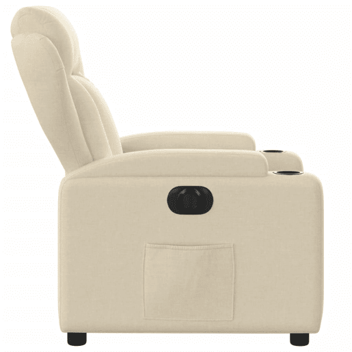 vidaXL Poltrona reclinável elétrica tecido cor creme