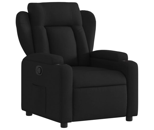 Vidaxl sillón reclinable de tela negro