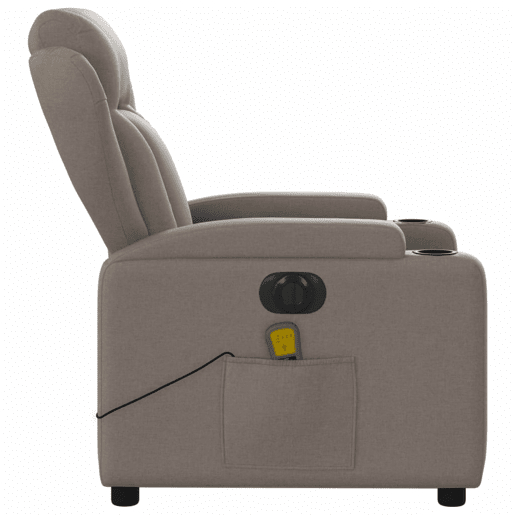 vidaXL Poltrona reclinável massagens elétrica tecido cinza-acastanhado vidaXL Poltrona reclinável massagens elétrica tecido cinza-acastanhado