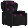 vidaXL Poltrona de massagens reclinável tecido preto
