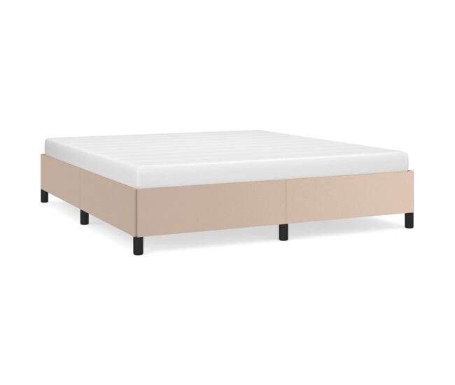 Estructura de cama de cuero sintético capuchino 180x200 cm