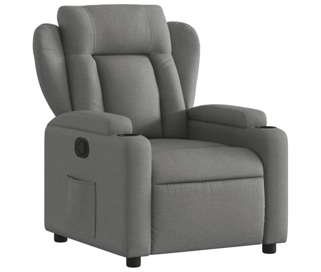 Vidaxl sillón reclinable de tela gris oscuro