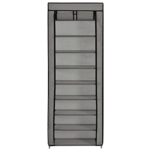 vidaXL Sapateira com cobertura 57x29x162 cm tecido cinzento