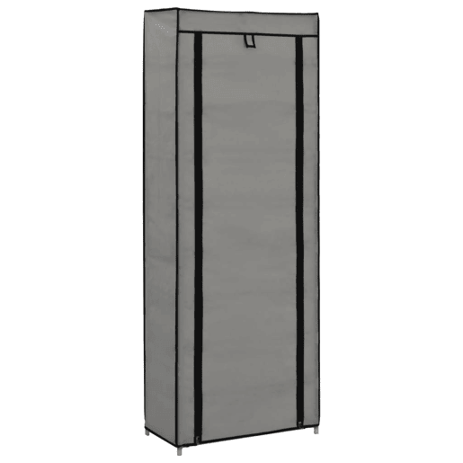 vidaXL Sapateira com cobertura 57x29x162 cm tecido cinzento