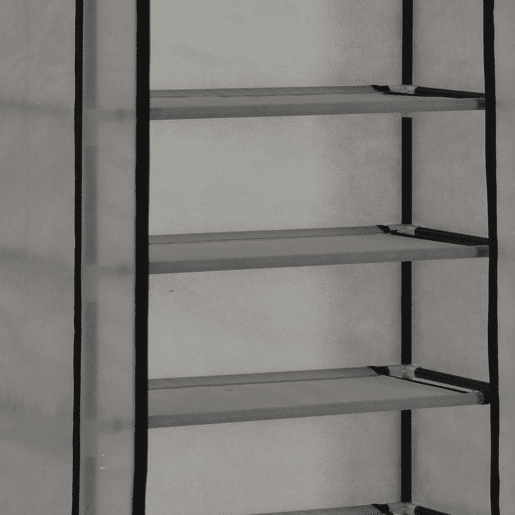 vidaXL Sapateira com cobertura 57x29x162 cm tecido cinzento