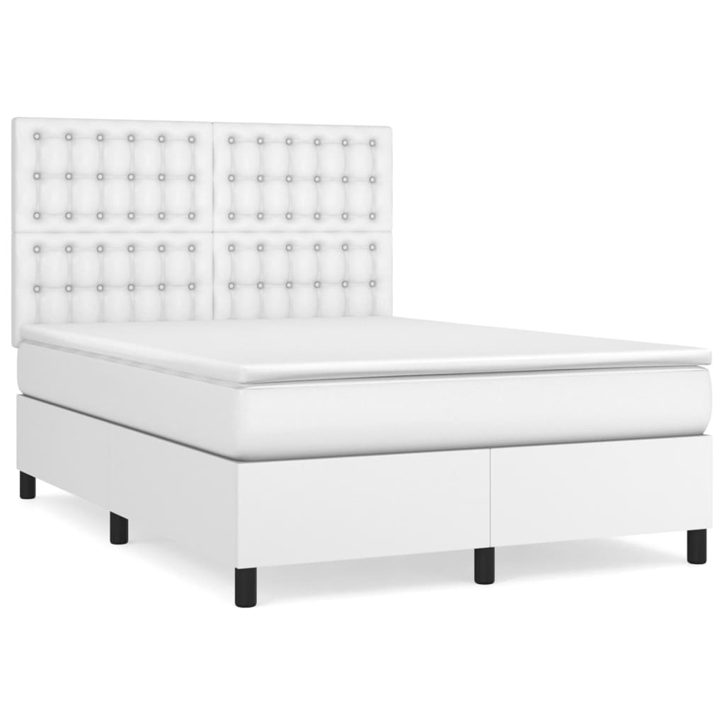Cama box spring 140x200 Blanco